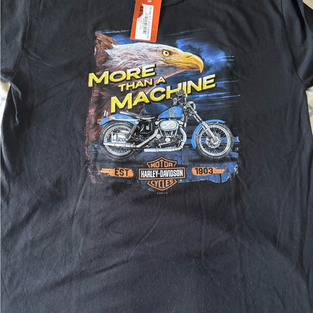 Harley-Davidson Black and Blue Short Sleeve Tee